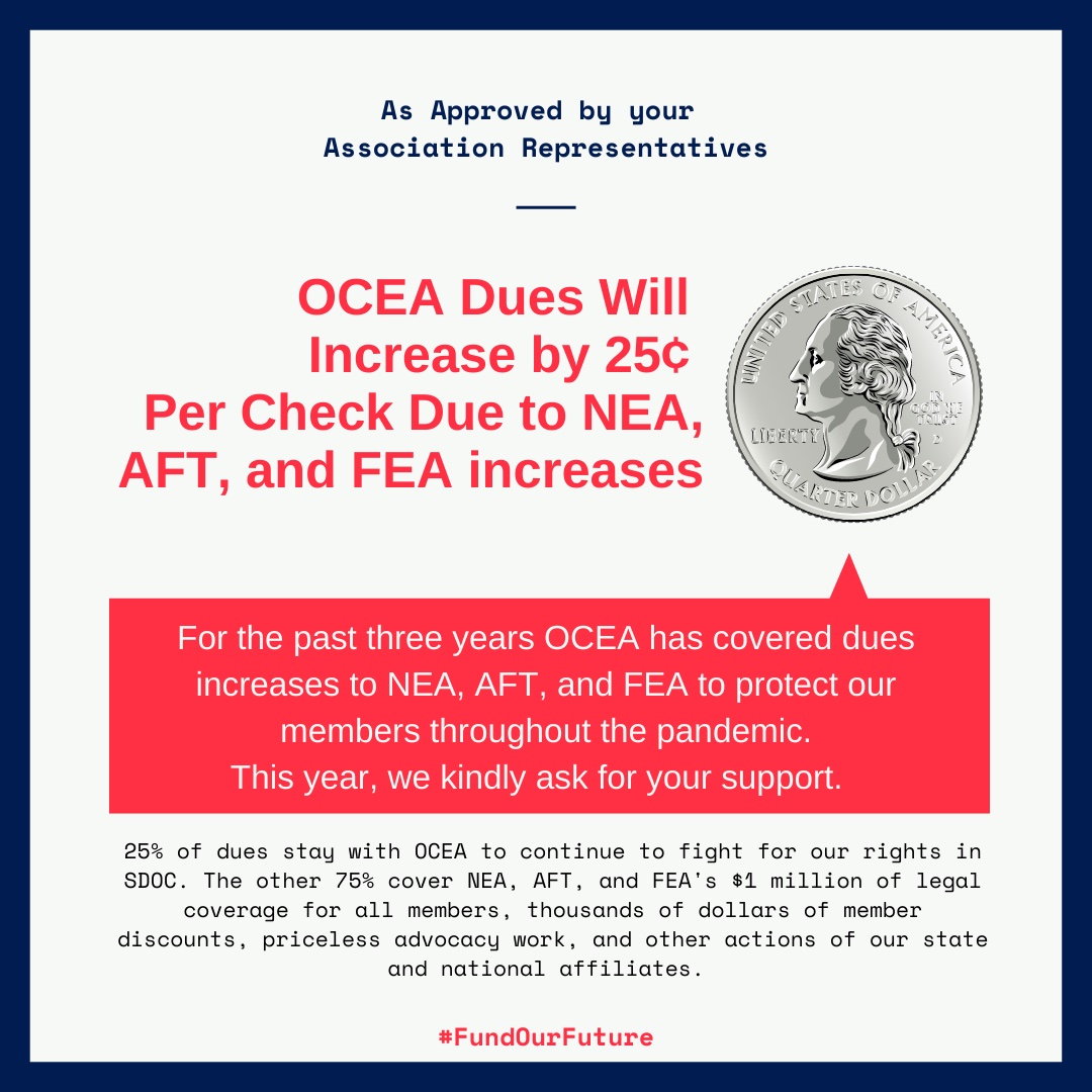 OCEA dues are increasing