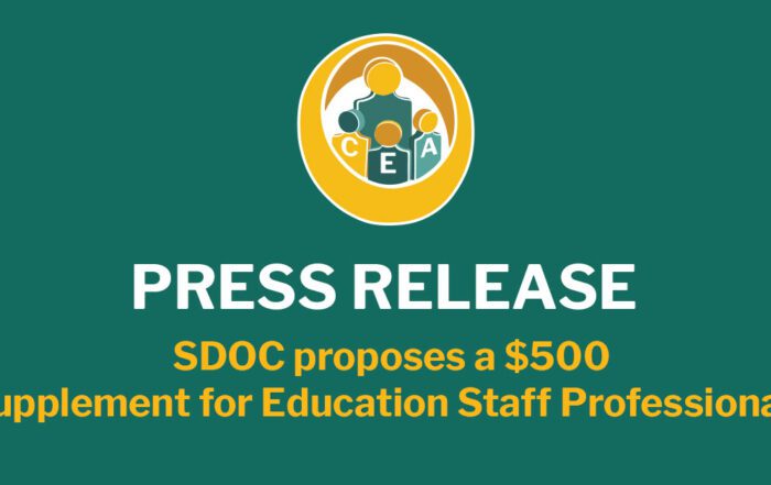 Press release, SDOC proposes a $500 supplement for Education Staff Professionals.