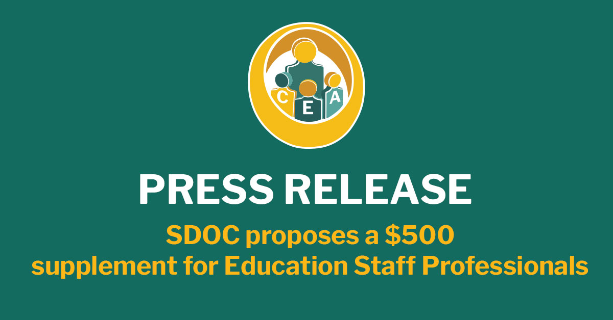 Press release, SDOC proposes a $500 supplement for Education Staff Professionals.