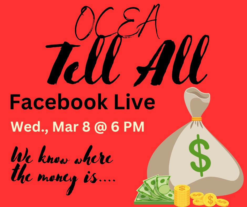 Join us on Facebook Live, Wednesday, March 8, at 6:00 p.m. We found where the money for the raises can come from. Tune in to our Facebook page for more information. 