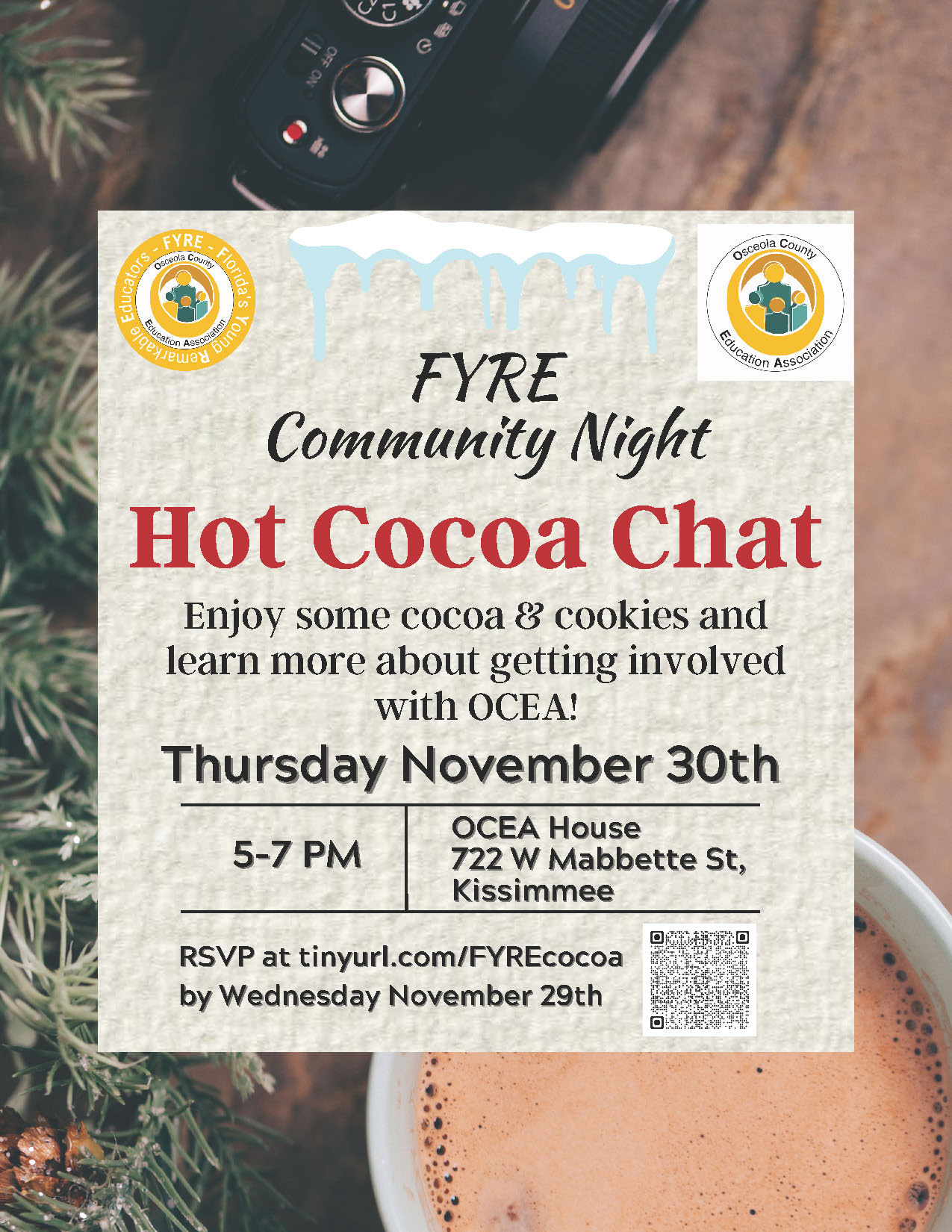 FYRE Community Night, Come enjoy some hot cocoa. 