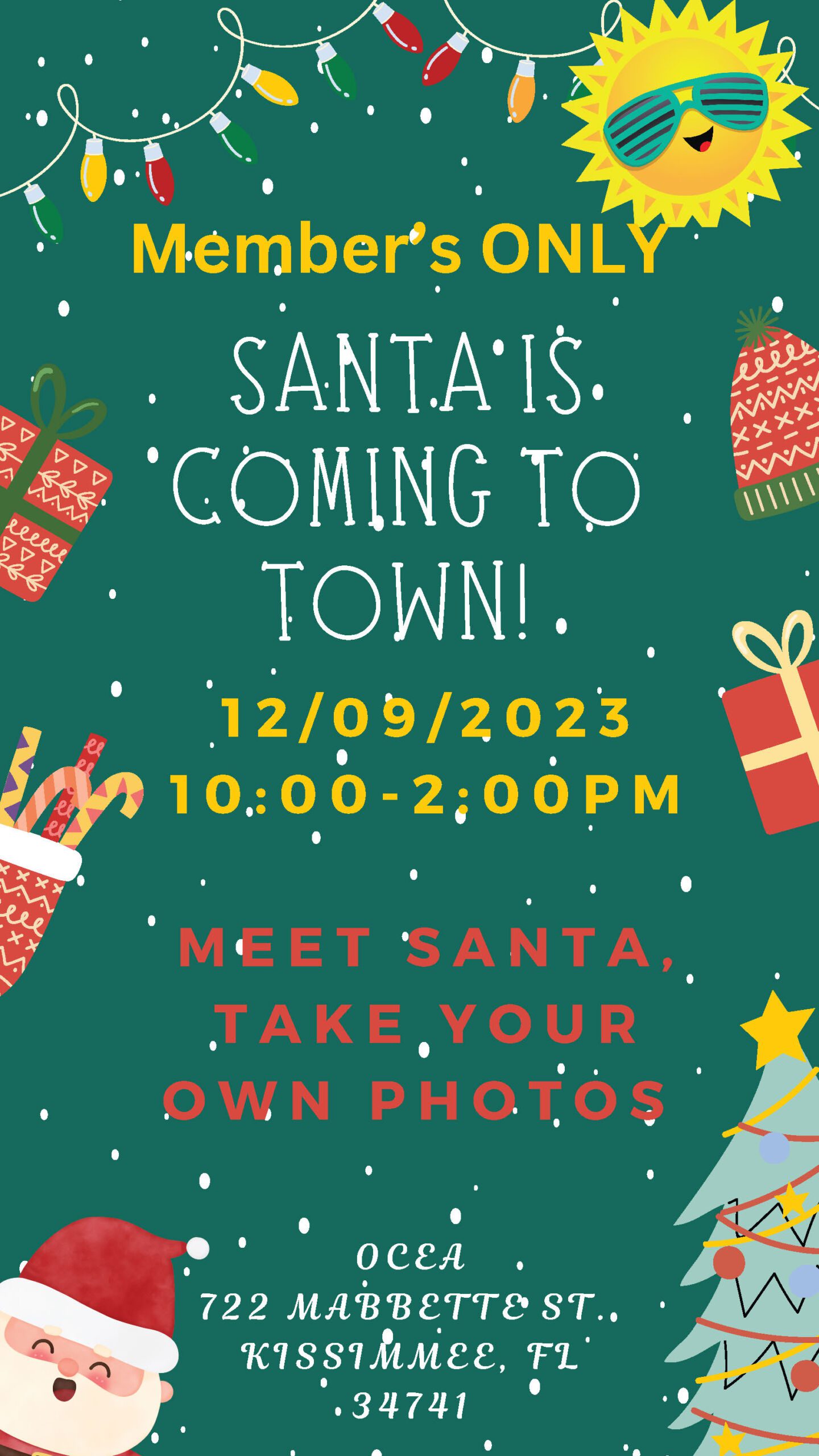 Santa is coming to town holiday invite