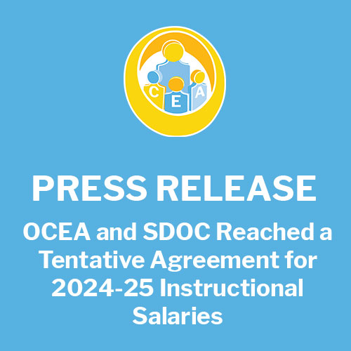 OCEA and SDOC reached a tentative agreement for instructional salaries for the 2024-25 school year.