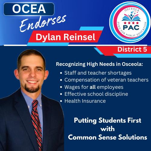 OCEA's Political Action Committee endorses Dylan Reinsel for District 5.