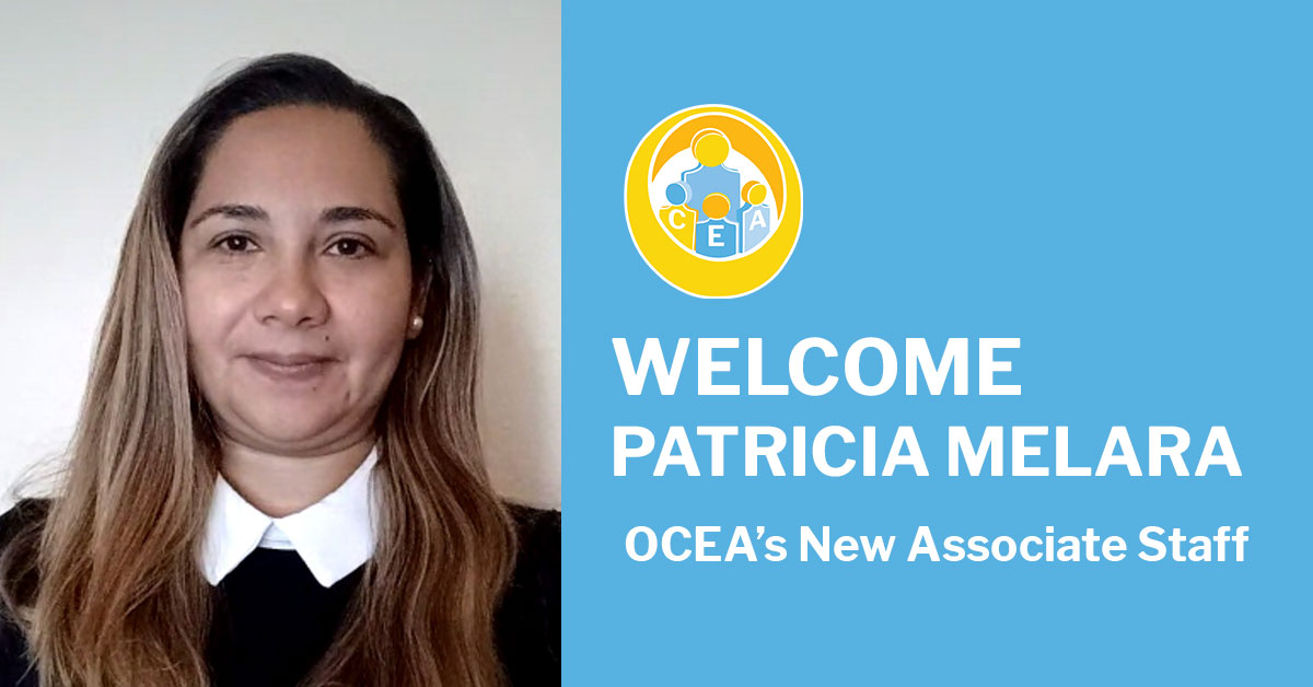 OCEA welcomes Patricia Melara as our new Associate Staff. She is an experienced office manager with 15+ years' experience in various industries.
