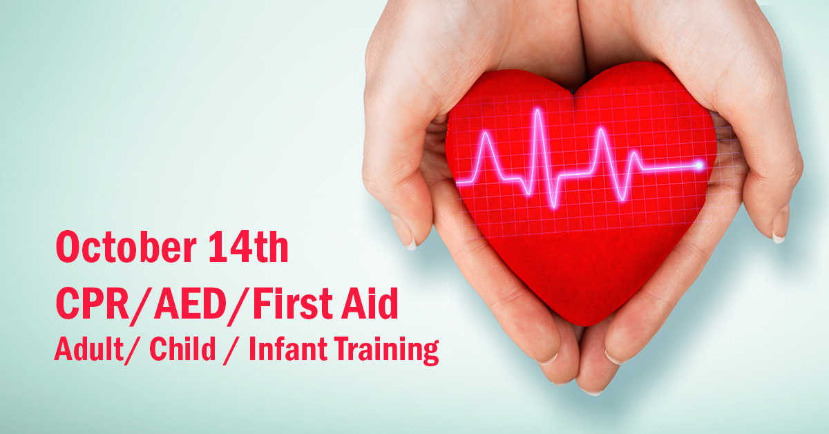 Join OCEA on October 14th to learn how to respond to Heart Attaches, Strokes, Sudden Cardiac Arrest (SCA), and more.