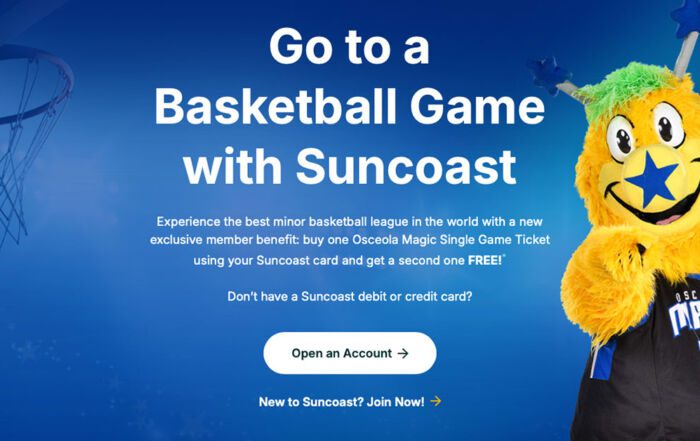 Score big with Suncoast’s latest member perk! Buy one Osceola Magic Single Game Ticket with your Suncoast card and get a second one FREE!