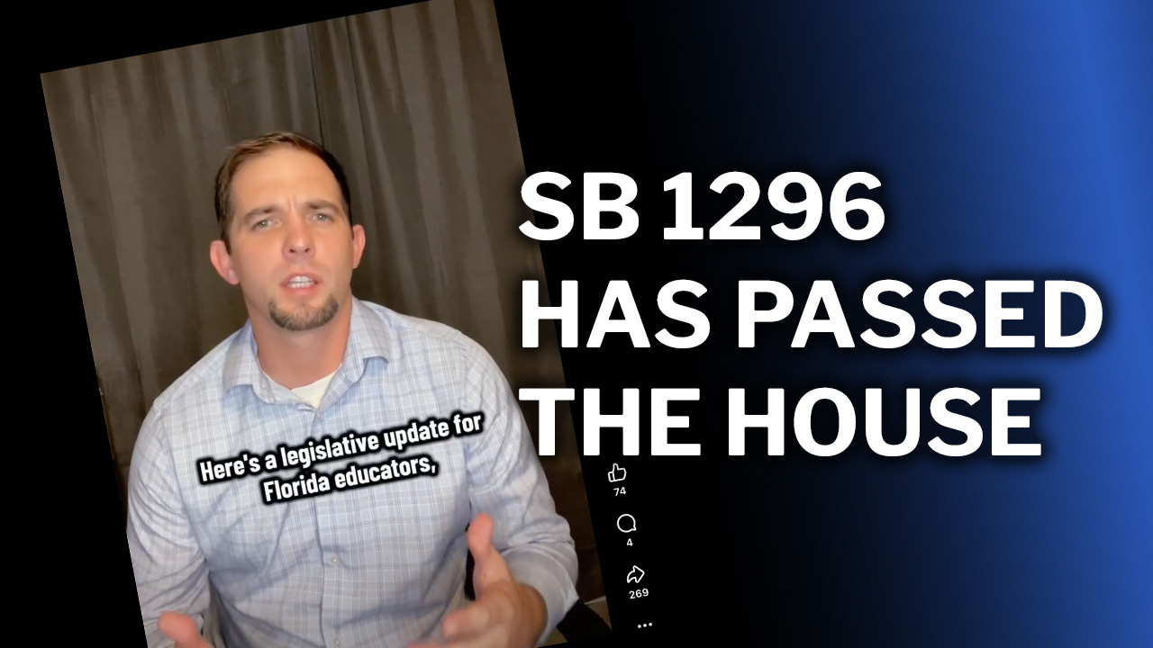 SB 1296 has passed the Florida House! Dylan Reinsel urges educators to join now—your contract rights are at stake! Don't wait!