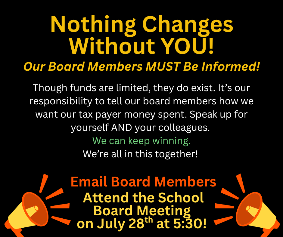 Bargaining Updates-20260714_16 Nothing changes without you with announcements for emailing and attending meetings.