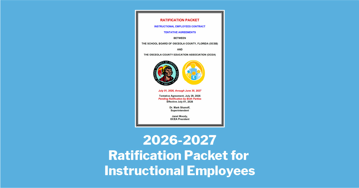 OCEA presents your Instructional Employee Ratification Documents for the 2026-2027 school year.
