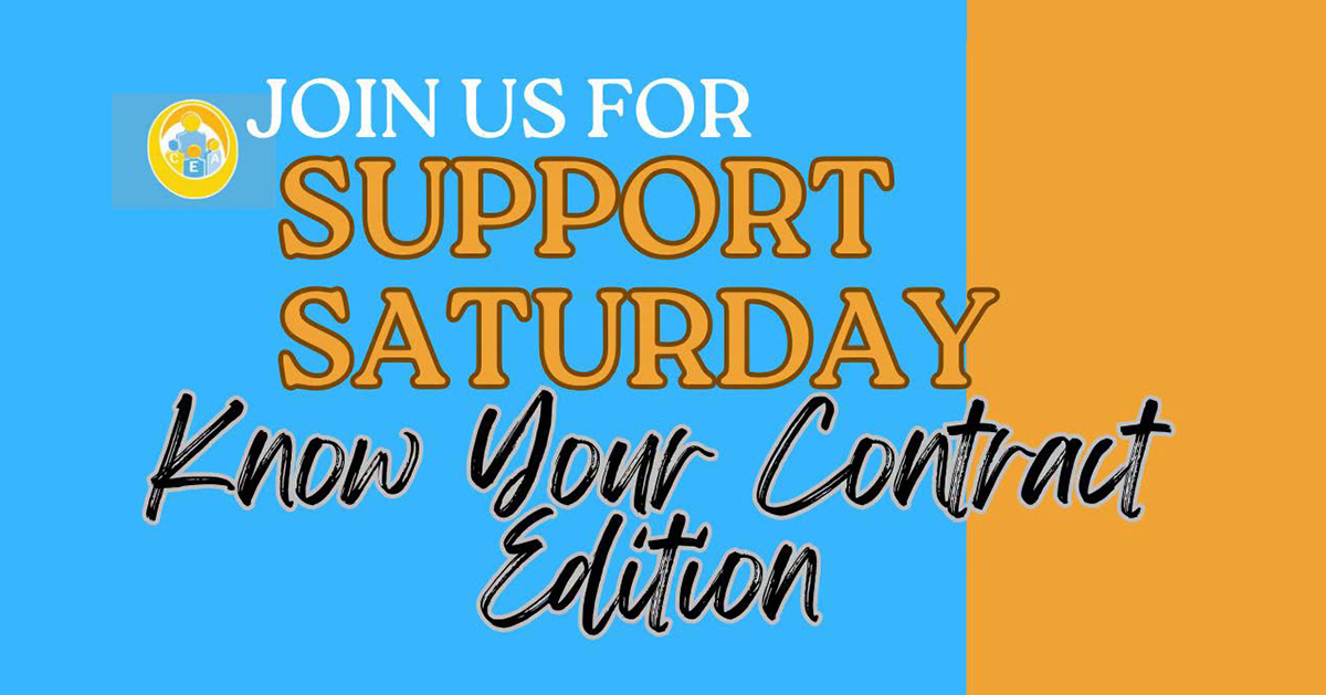 Know your contract at OCEA Support Saturday! Join us for essential insights, union support, and light snacks.