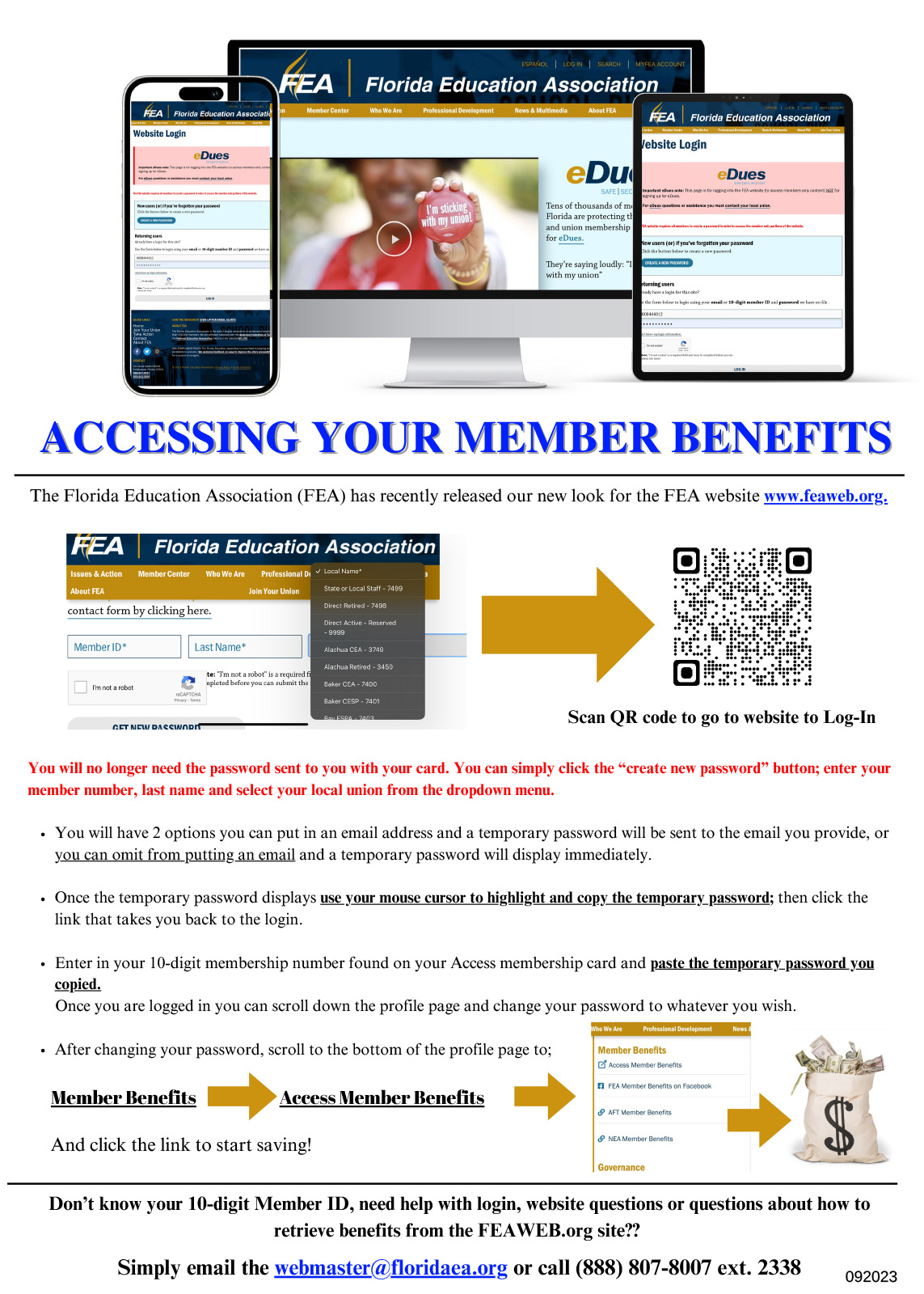 Accessing your FEA member benefits flyer