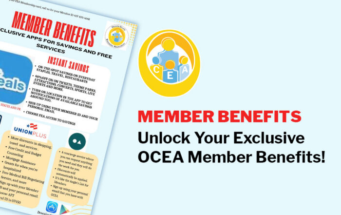 Discover how your OCEA membership saves you money on everyday expenses. Activate your FEA, AFT, and NEA member benefits today!